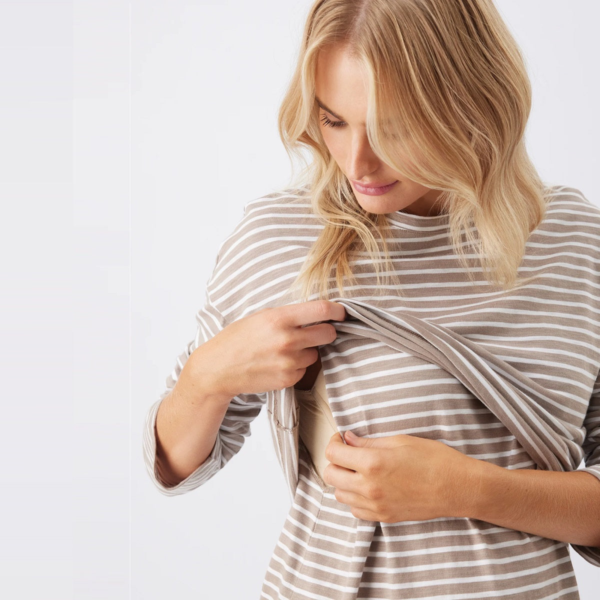 Taupe Claudette Nursing Top