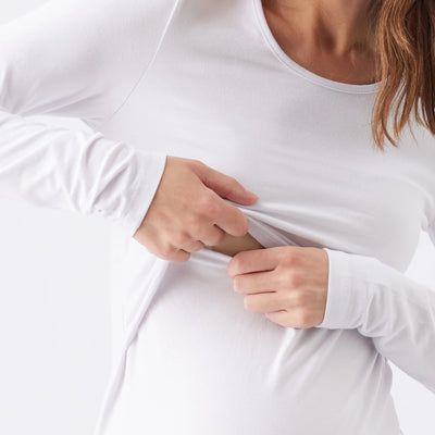 White Organic Cotton Nursing Top