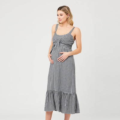 Black Gingham Nursing Dress