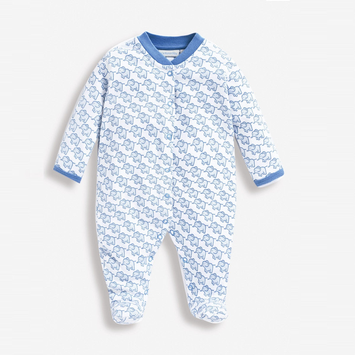 Blue Little Elephant Sleepsuit