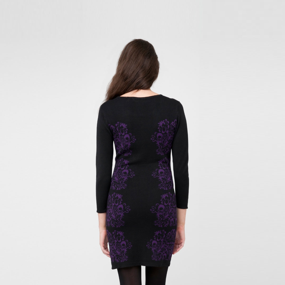 Purple Jacquard Tunic Dress