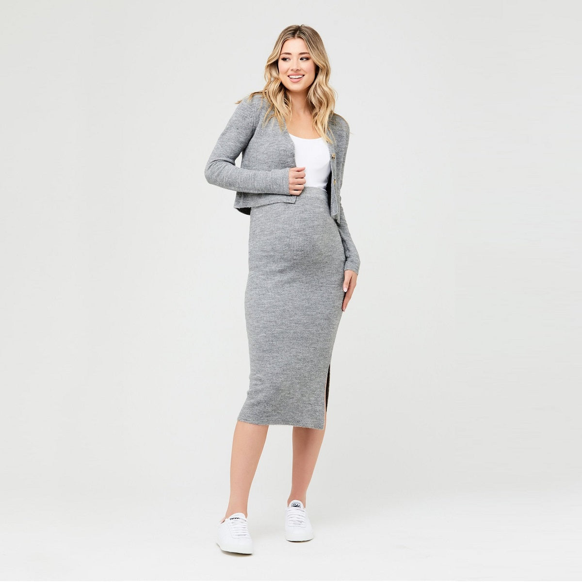 Charcoal Marle Beck Knit Skirt