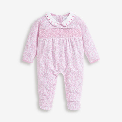 Pink Pretty Smocked Sleepsuit