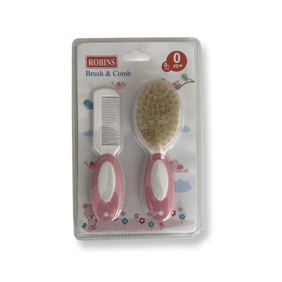 Robins Pink Brush & Comb Set