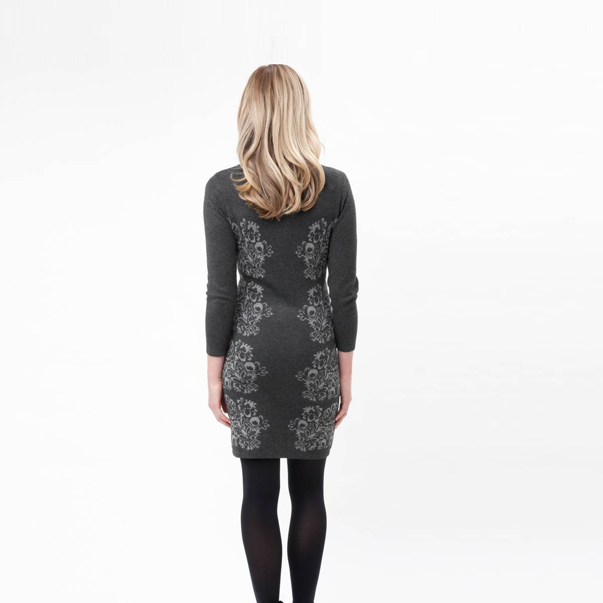 Charcoal Jacquard Tunic Dress