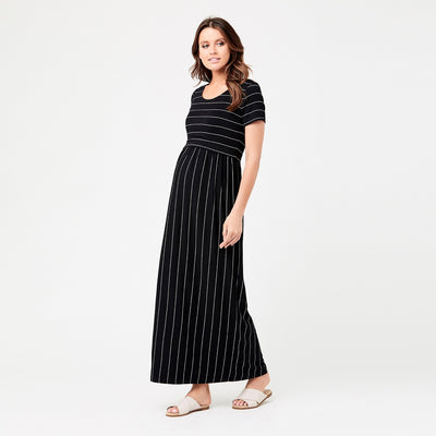 Black Maxi Crop Top Nursing Dress