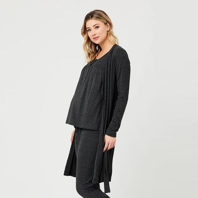 Charcoal Jersey Rib Robe