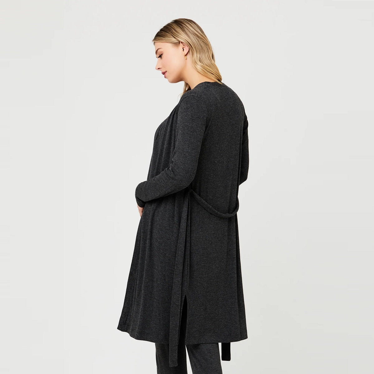 Charcoal Jersey Rib Robe