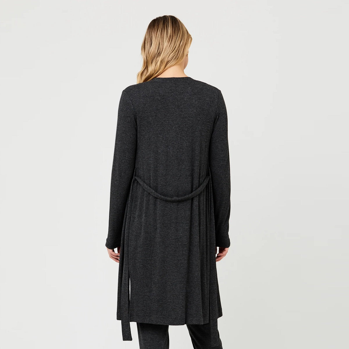 Charcoal Jersey Rib Robe