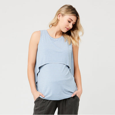 Petrol Stripe Swing Back Nursing Tank