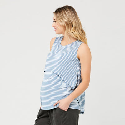 Petrol Stripe Swing Back Nursing Tank