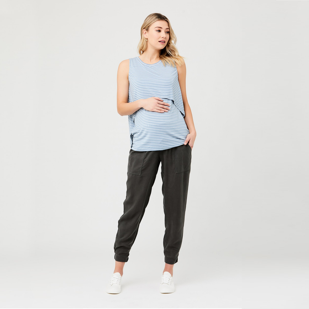 Petrol Stripe Swing Back Nursing Tank