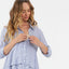 Navy Stripe Layered Peplum Shirt