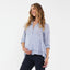Navy Stripe Layered Peplum Shirt
