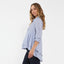 Navy Stripe Layered Peplum Shirt