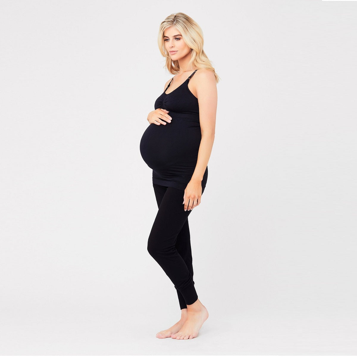 Black Seamless Nursing Tank