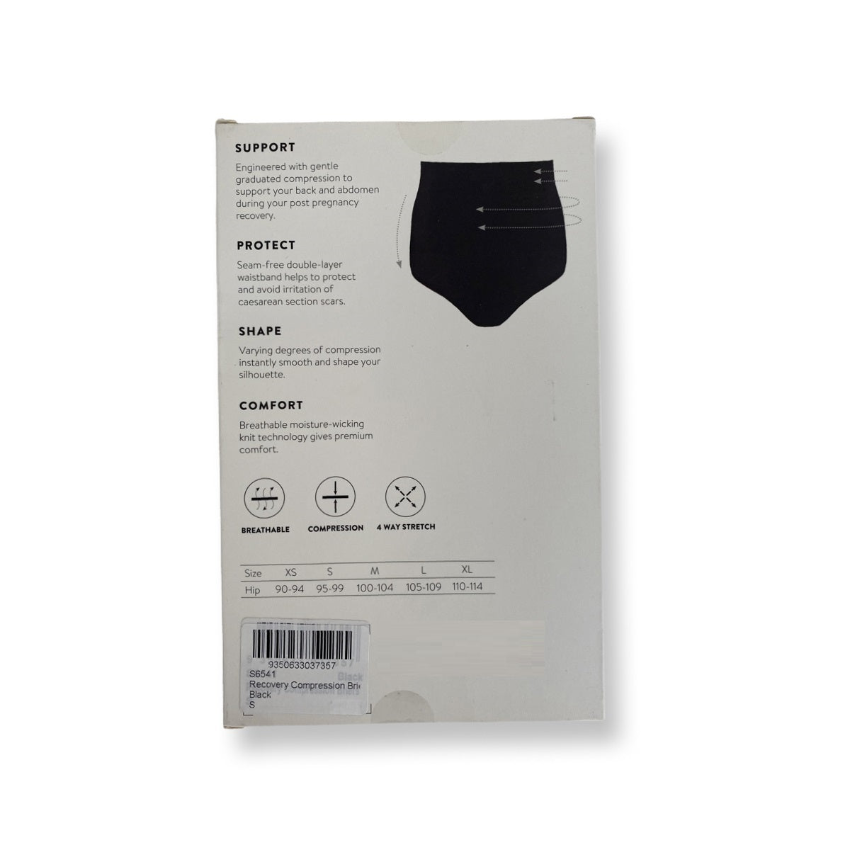 Black Recovery Compression Briefs