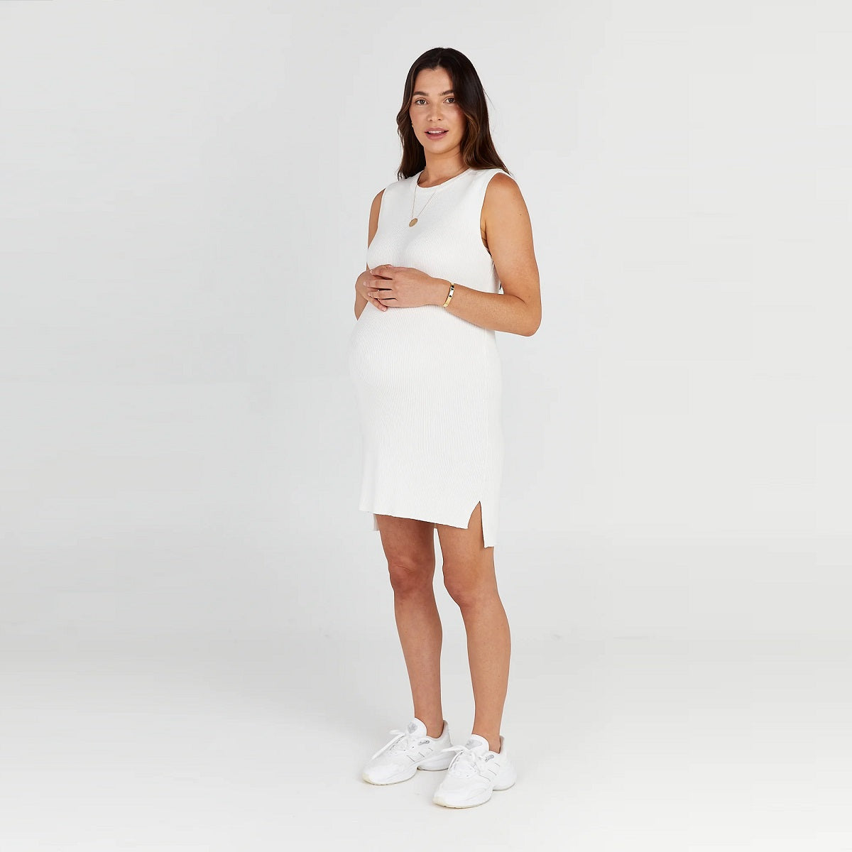 Off White Shift Knit Dress