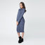 Denim Ribbed Roll Neck Dress