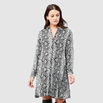 Multi Snake Print Shirt Dress