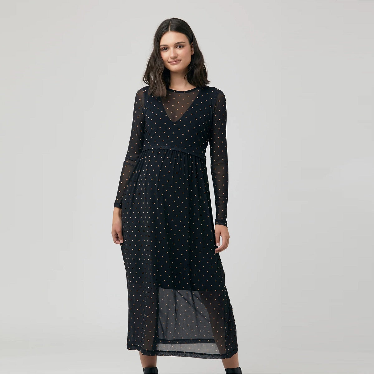 Black Dot Nursing Dress