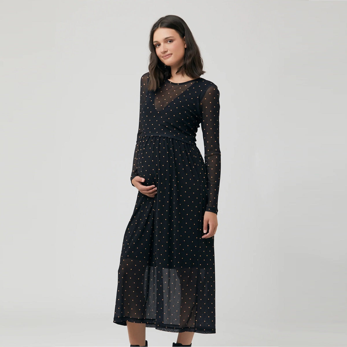 Black Dot Nursing Dress