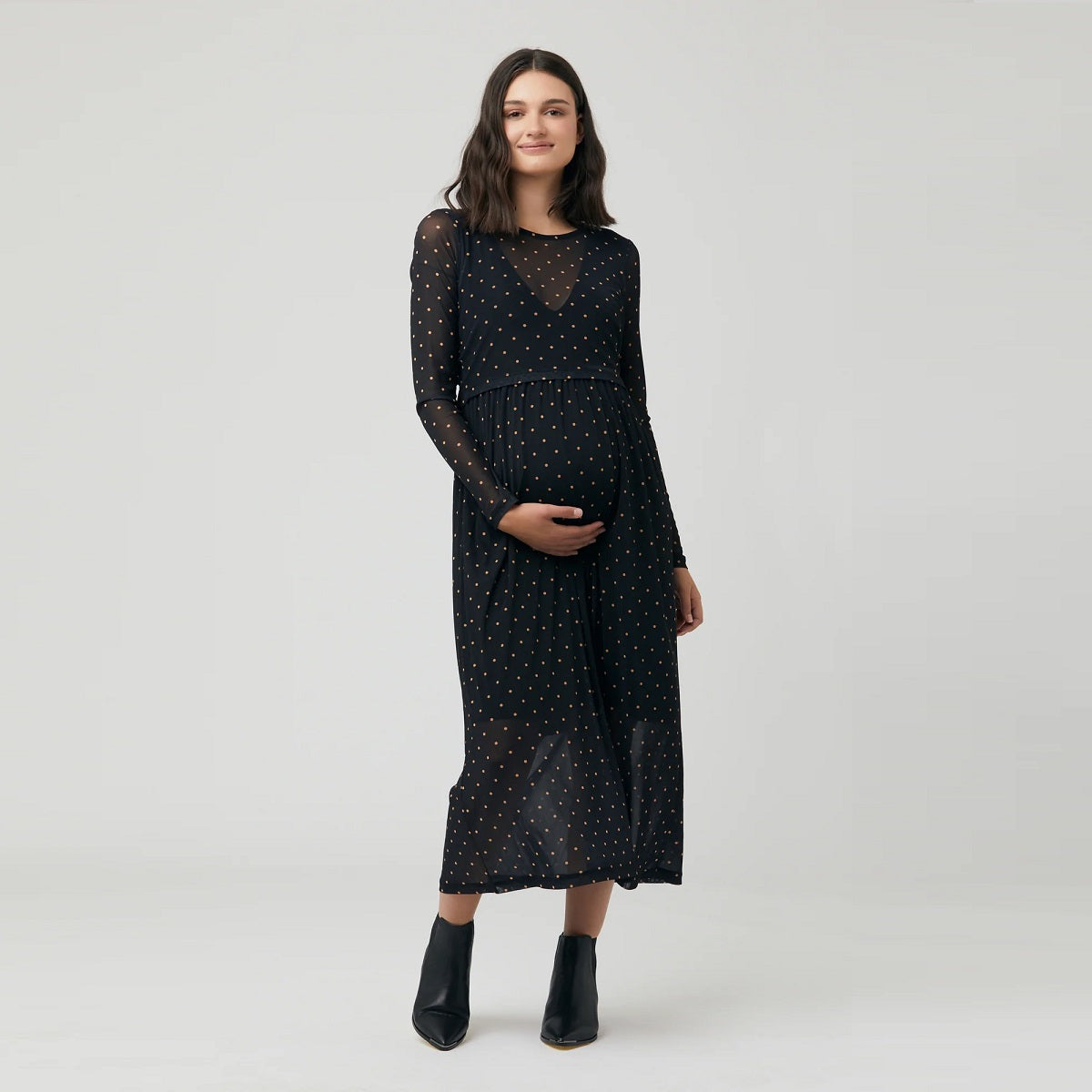 Black Dot Nursing Dress