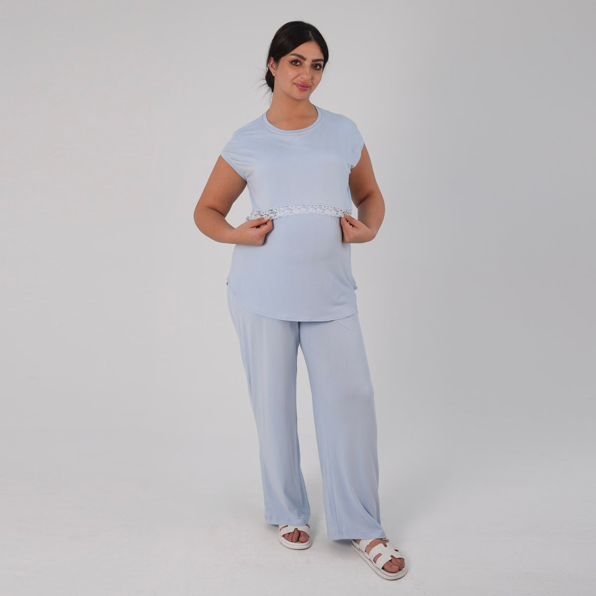 Blue Lace Pajama Set