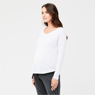White Bowie Long Sleeve Tee