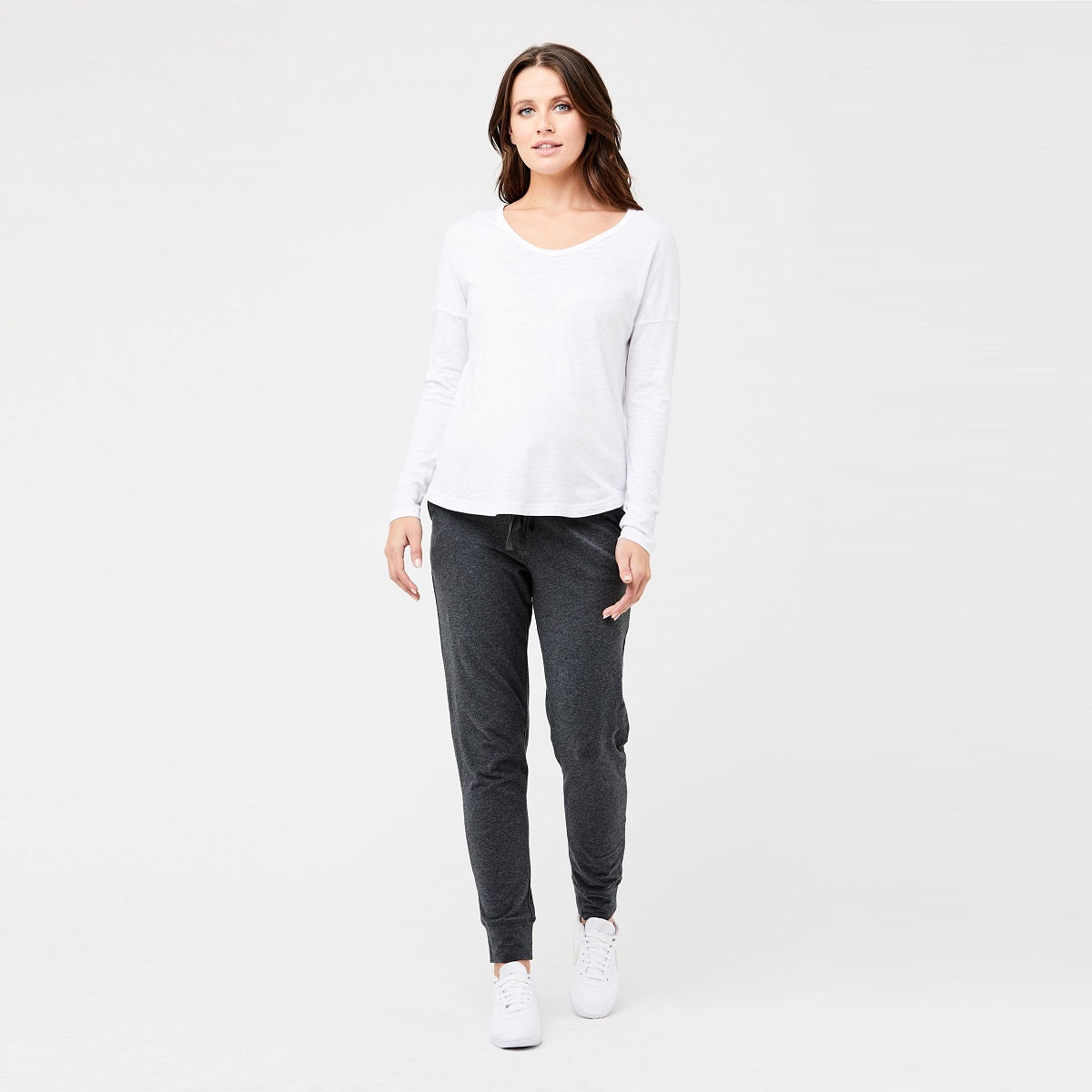 White Bowie Long Sleeve Tee