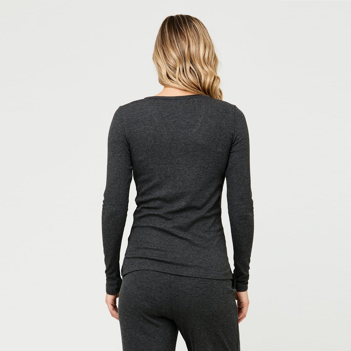 Charcoal Jersey Rib Top