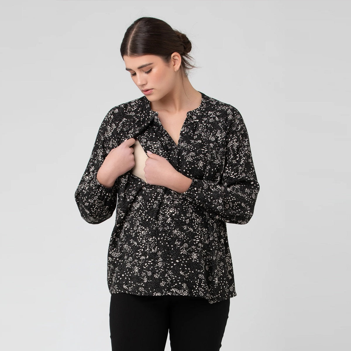 Black Trixie Nursing Blouse