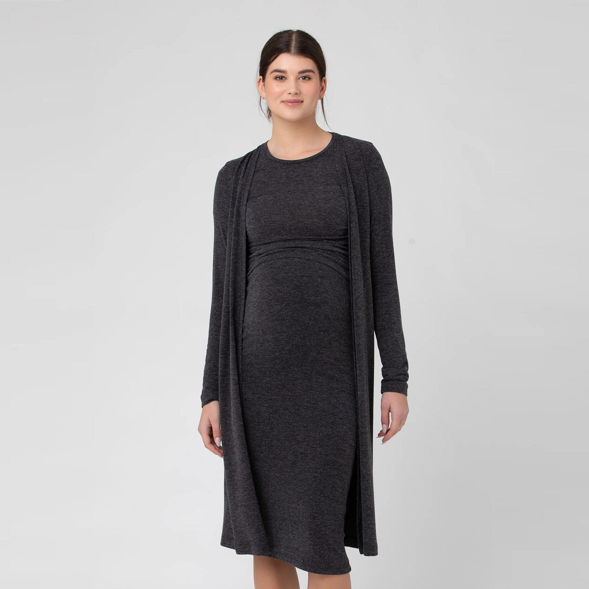 Dark Charcoal Nina Longline Cardigan