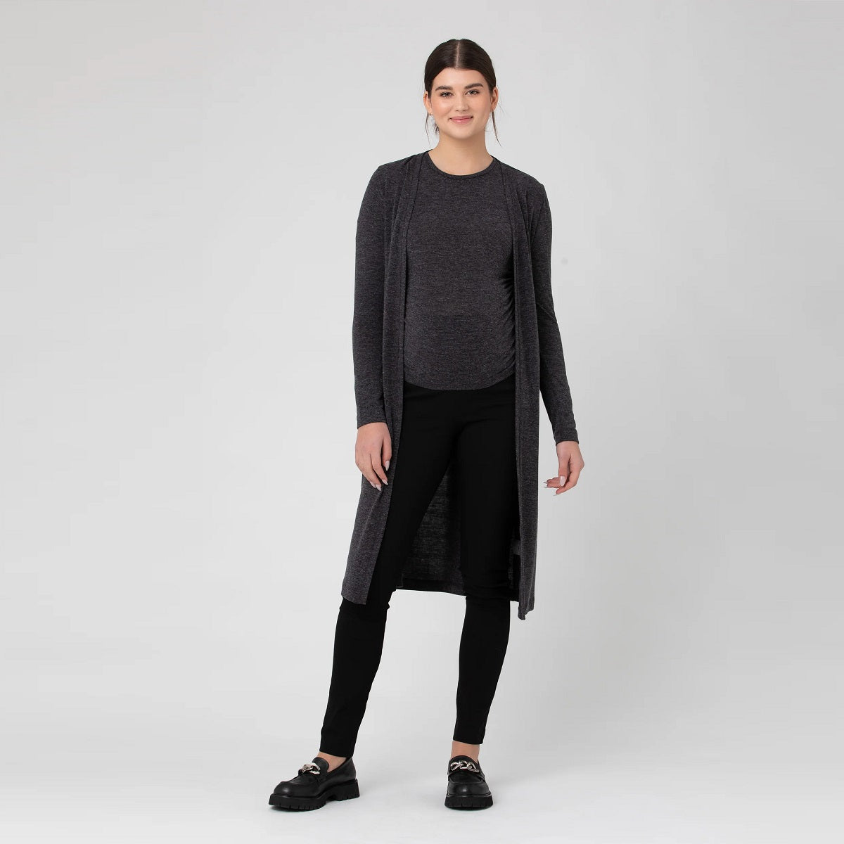Dark Charcoal Nina Longline Cardigan